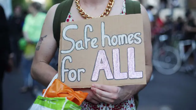 Protesters close to Grenfell Tower in west London on Friday June 16, 2017