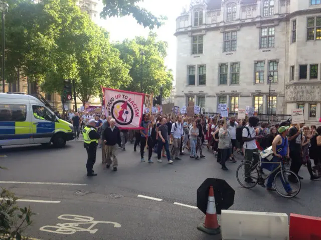 Crowd in Parliament Square