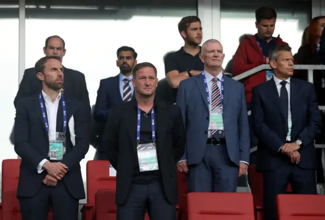 Gareth Southgate watches on