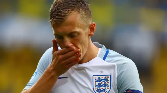 James Ward-Prowse of England looks dejected