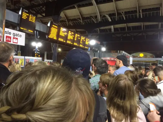 Take That fans at Norwich station