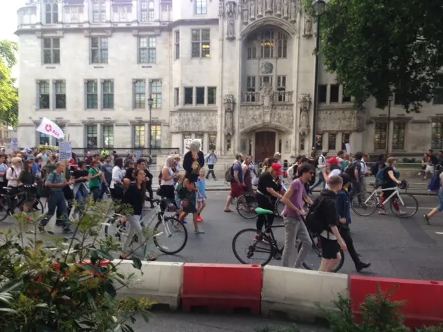 Crowd in Parliament Square