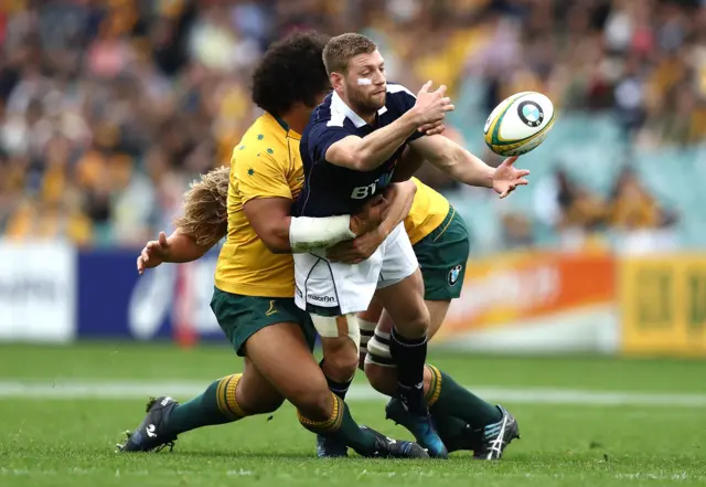 Finn Russell in action for Scotland