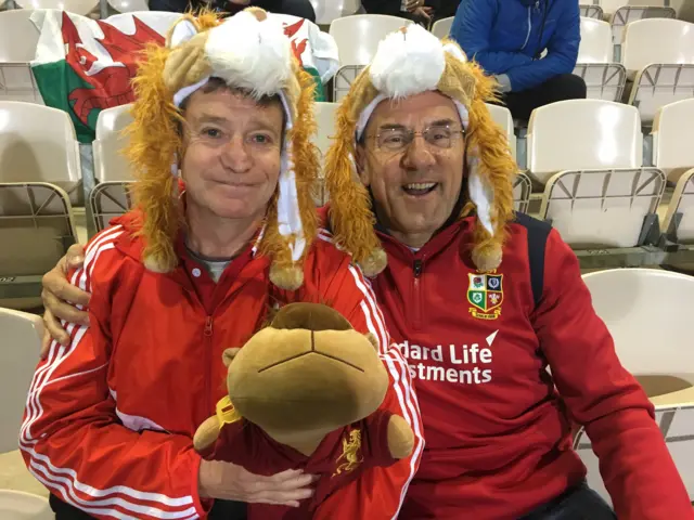 Lions fans David and Peter from Hitchen