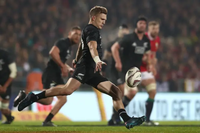 Damian McKenzie of the Maori All Blacks