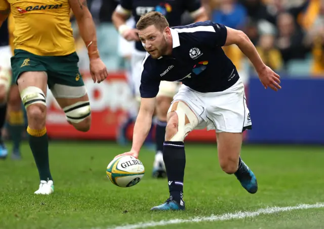 Finn Russell touches down Scotland's second try