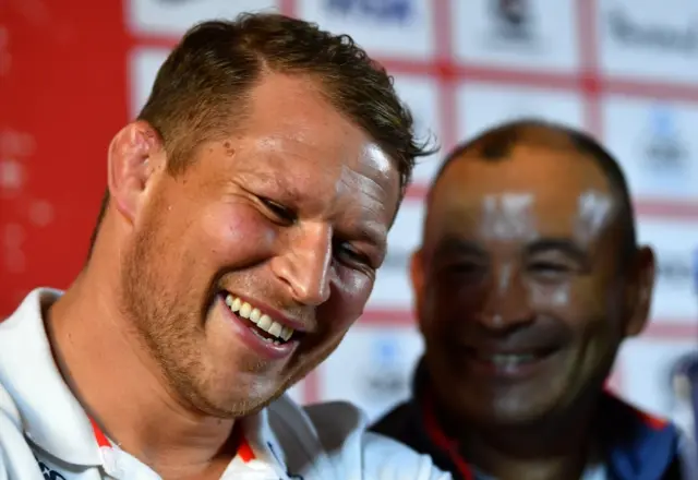 Dylan Hartley and Eddie Jones