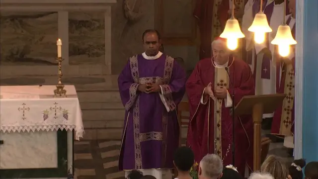 The mass is being celebrated by Cardinal Nichols, Archbishop of Westminster