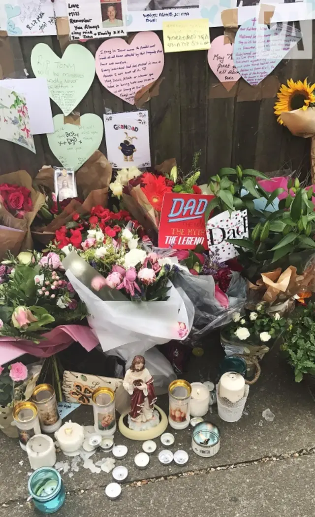 Father's Day cards left outside Latymer Community Church, near to Grenfell Tower