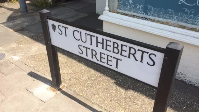 St Cutheberts Street sign.