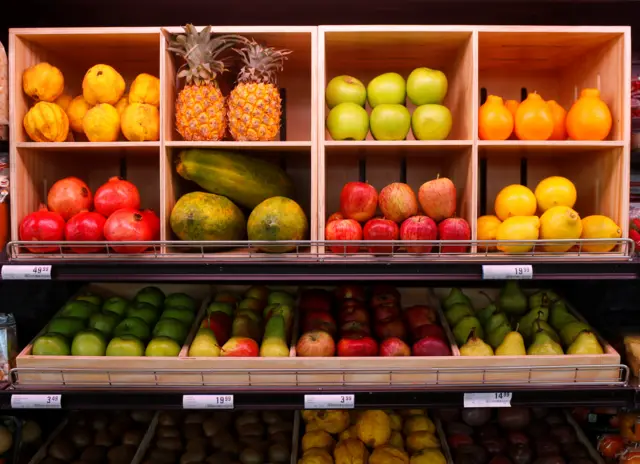 Fresh fruit is displayed at an outlet of retailer Shoprite Checkers in Cape Town, South Africa, June 15, 2017