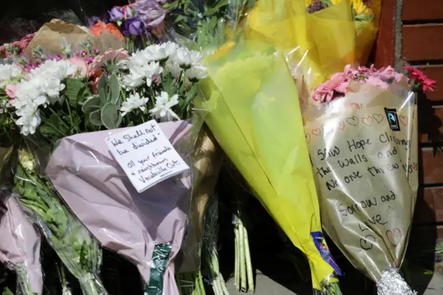 Flowers left at the scene