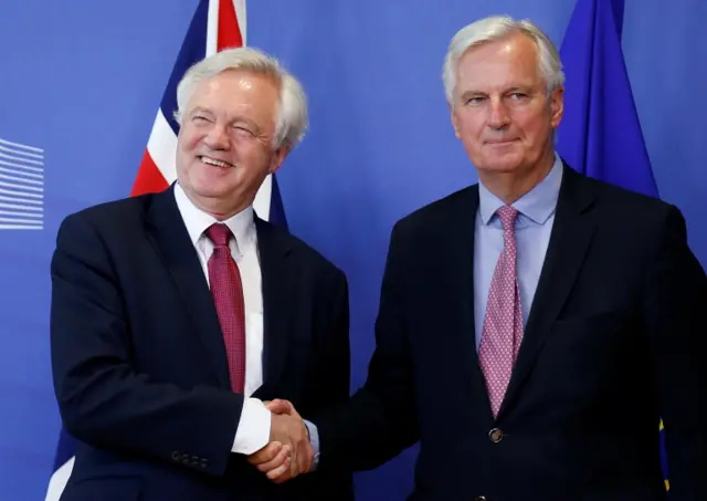 David Davis and Michel Barnier