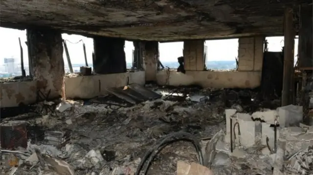 Police have released images of the inside of flats where the occupants have been accounted for