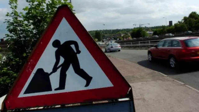 Roadworks sign