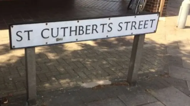 St Cuthberts Street sign.