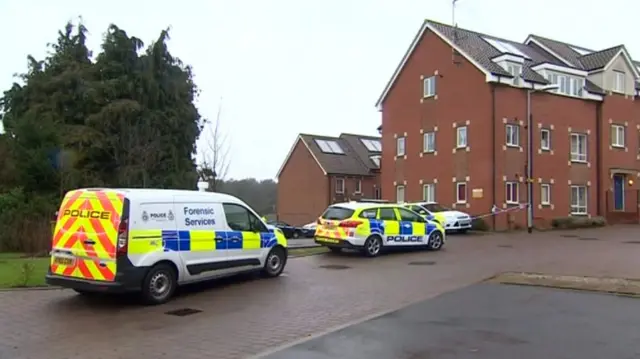 Police vehicles in Southalls Way