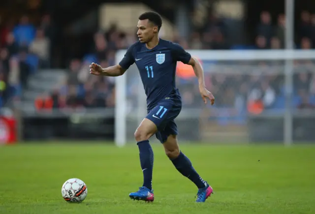 Jacob Murphy in action for England U21's