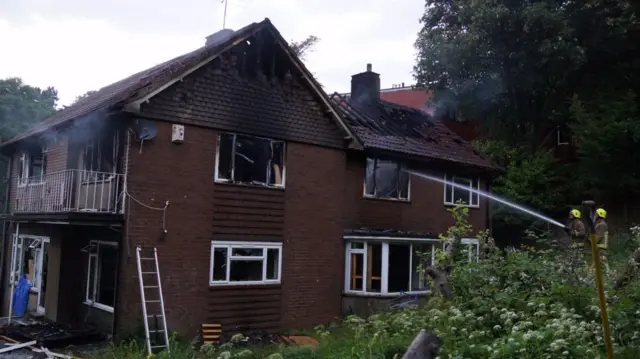 House on fire in Crawley Green Road in Luton.