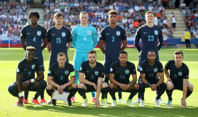 The England players group before kick-off