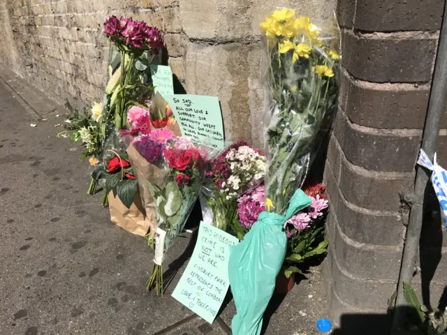 Flowers left at scene