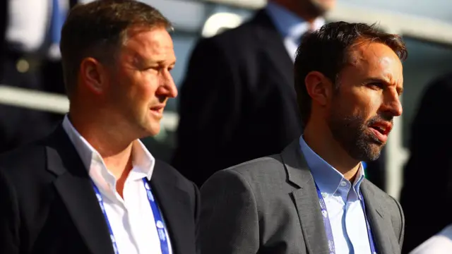 England senior team manager Gareth Southgate in the stands