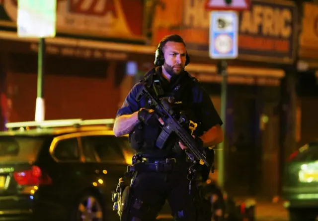 Armed police in Finsbury Park