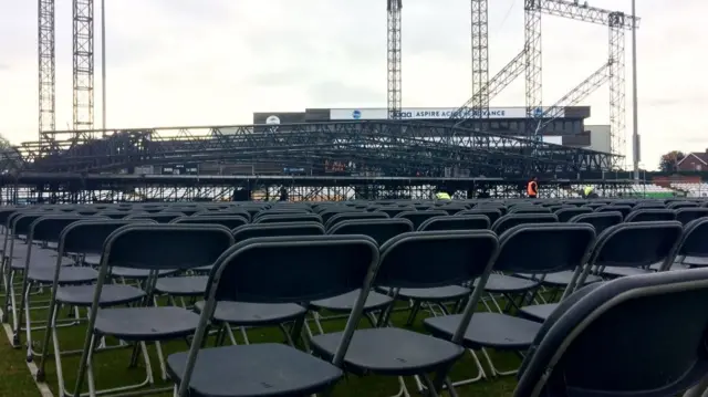 Stage and chairs