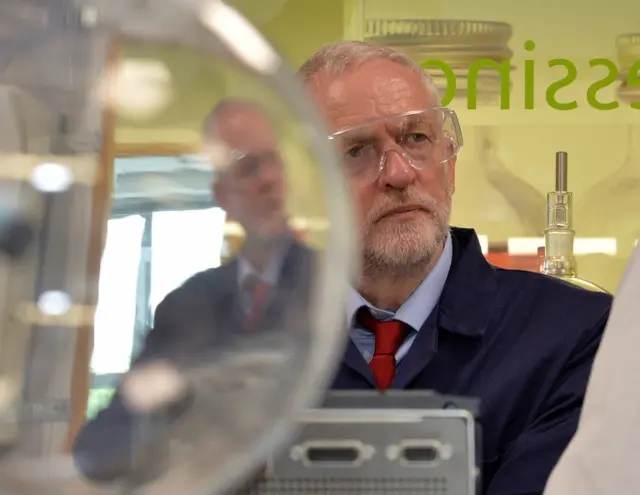 Jeremy Corbyn in lab York