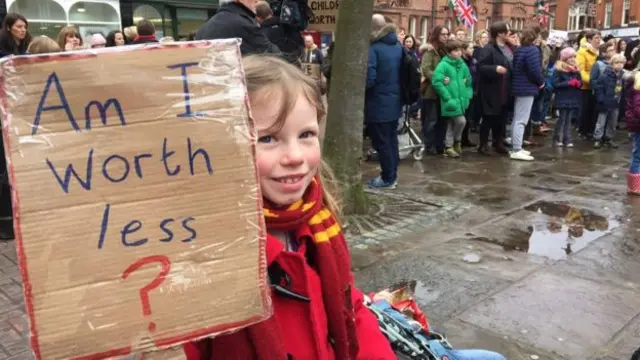 Child at school protest