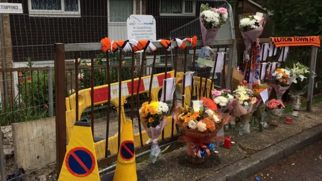 Floral tributes for Matt Wilmot.