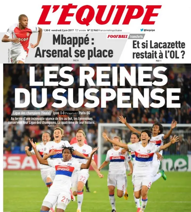 L'Equipe front page