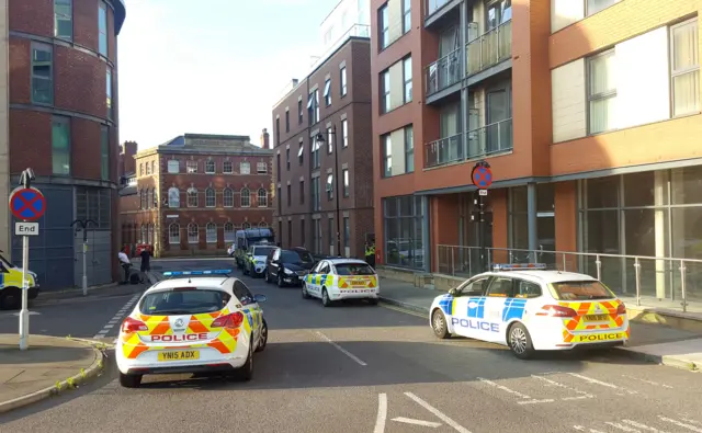 Police at Sheffield raid scene