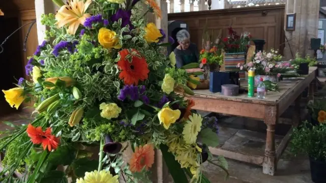 Flower displays at St Peter's in Walpole