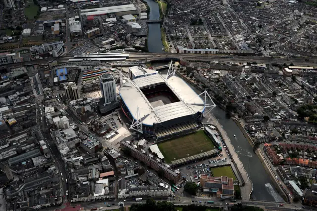 Aerial view of the National Stadium of Wales