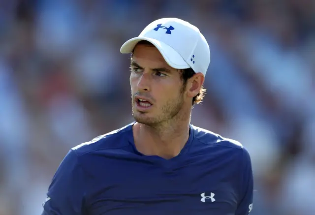 Andy Murray reacts