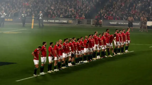 The Lions face up to the Haka