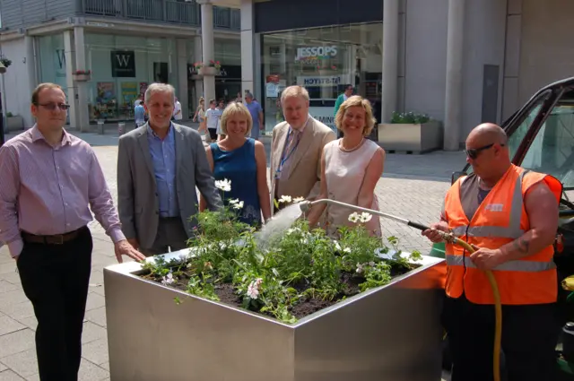 A new planter on St Andrew's Street South in Bury St Edmunds