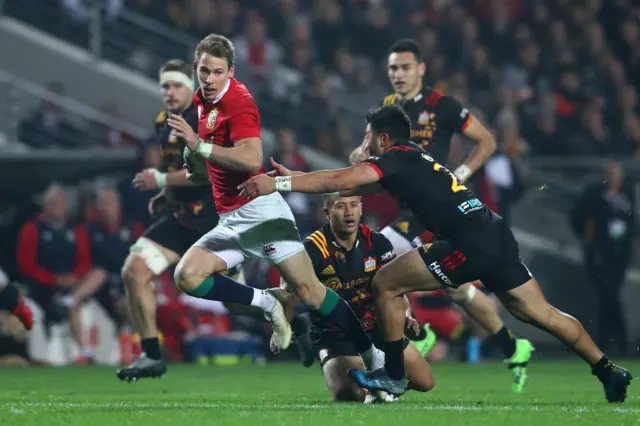 Liam Williams of the Lions runs