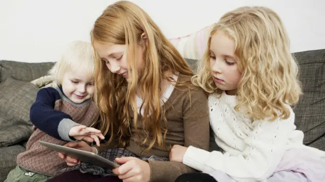 Children using tablet