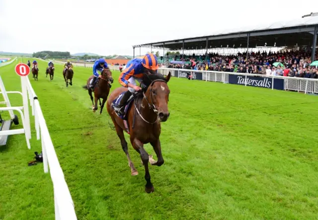 Churchill winning the Irish 2,000 Guineas