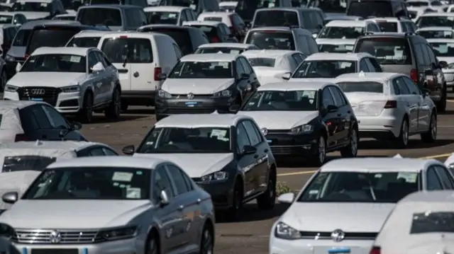 Cars in car lot