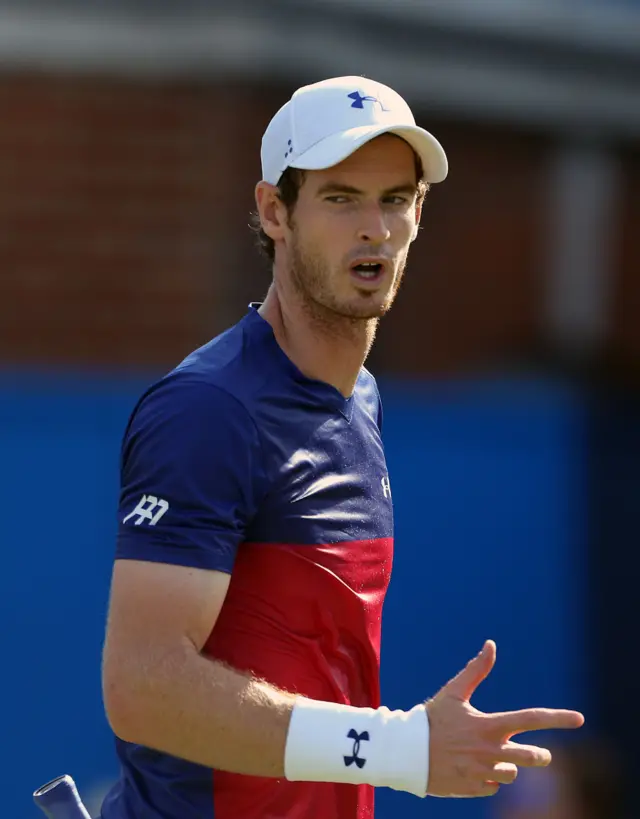 Andy Murray reacts