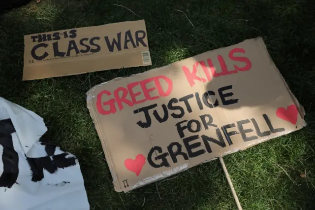 Anti-government placards