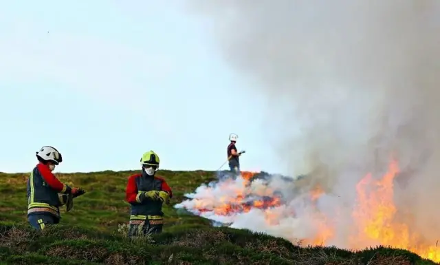 St Agnes Beacon fire. Pic: Andrew Trenoweth