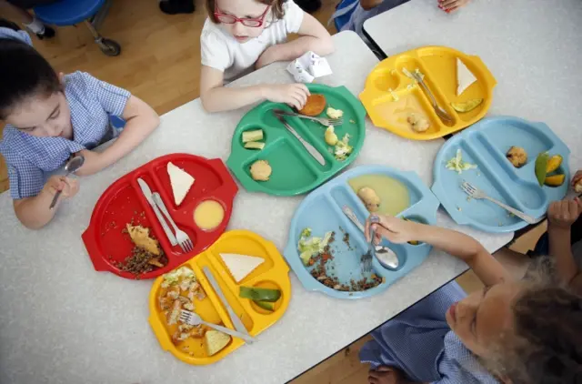 Children eating lunch