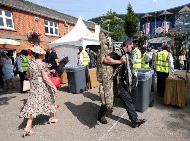 Armed police at Ascot entrance