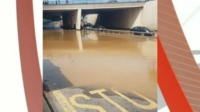 Flooded rain. Pic: Whitleigh Police/Twitter