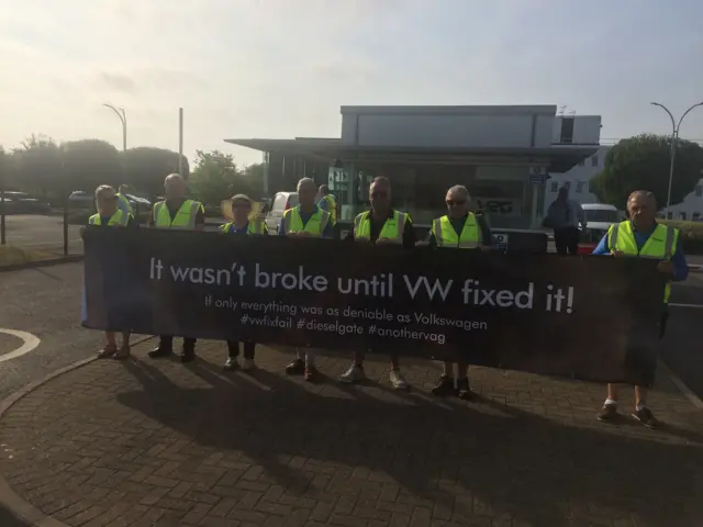 Protesters in Milton Keynes