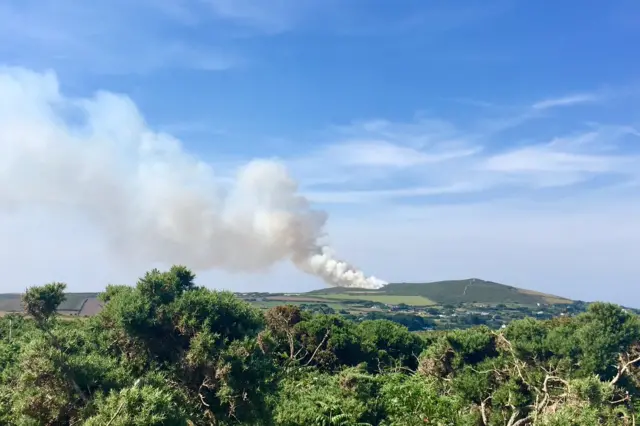 St Agnes fire. Pic: Andrew Trenoweth